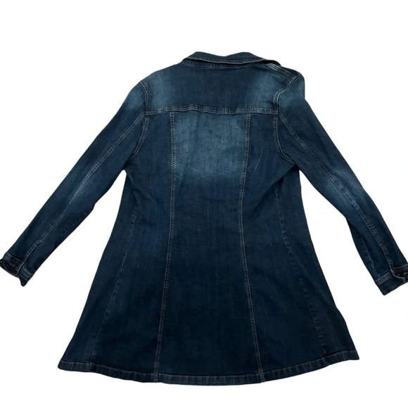 Vintage 2000s Y2K Indigo Rein Blue Long-Line Denim Jacket size XL - Picture 13 of 16